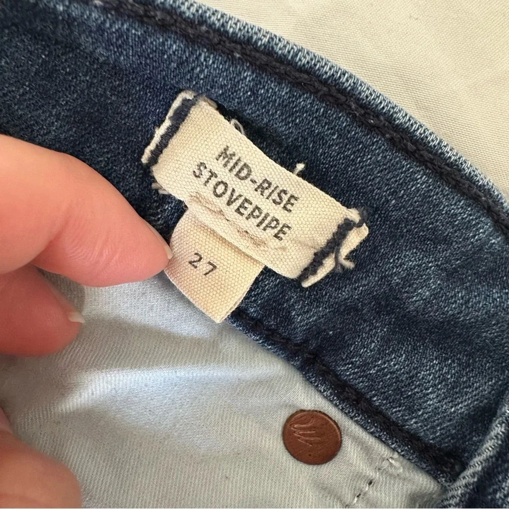 Madewell Mid-Rise Stovepipe Jeans – Size 27, Dark Wash - Picture 8 of 13